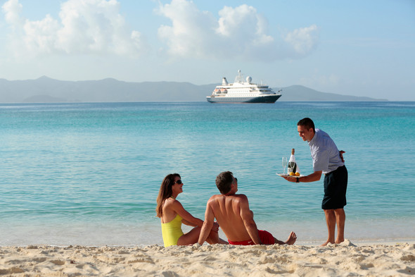 SeaDream Yacht Club - Beach service in the Caribbean