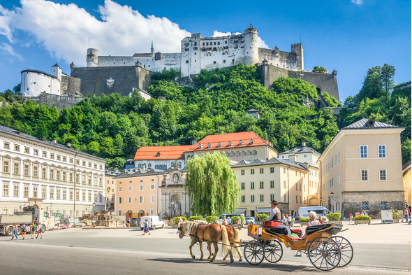 Horse and carriage in Salzburg, Austria
