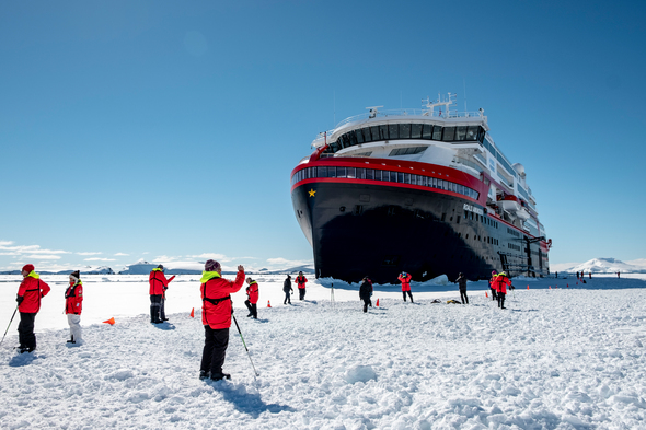 Hurtigruten's MS Roald Amundsen in Antarctica