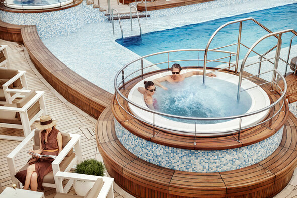 Couple in a Jacuzzi on Silver Muse