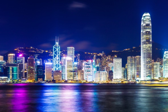 Hong Kong skyline by night