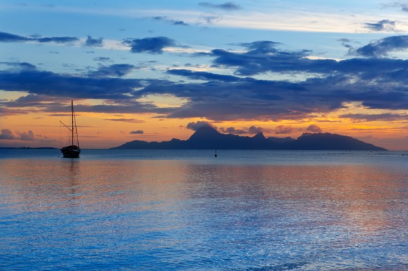 Sunset over Tahiti, French Polynesia