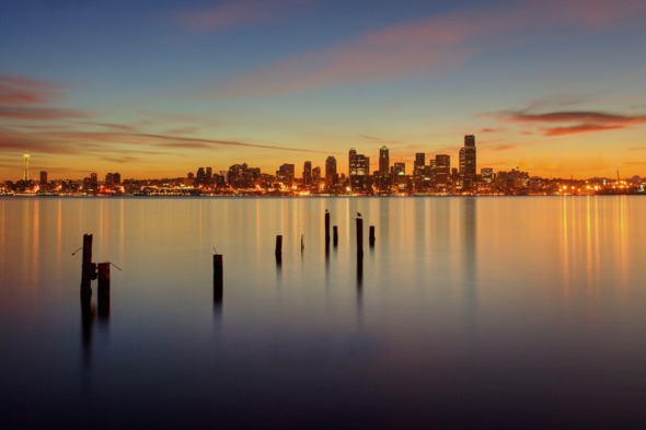 Sunrise over Puget Sound, Seattle