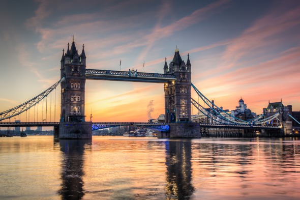 Sunrise over Tower Bridge, London