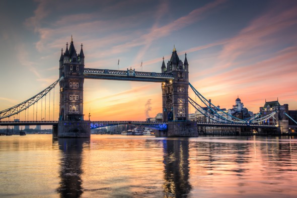 Sunrise over Tower Bridge, London