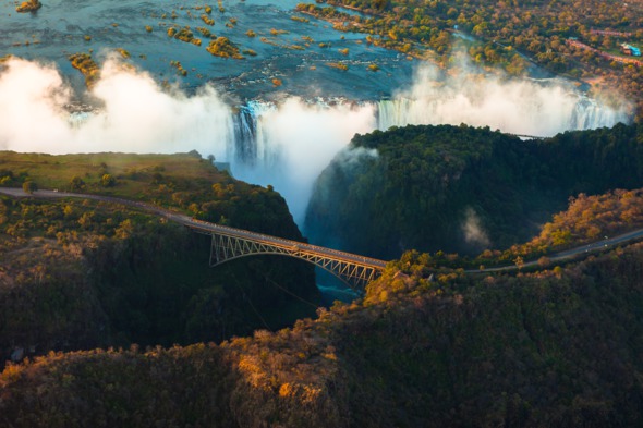 Aerial view of Victoria Falls