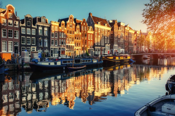 Sunset in Amsterdam, Netherlands