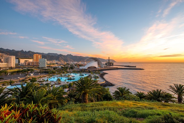 Sunset over Santa Cruz de Tenerife, Spain