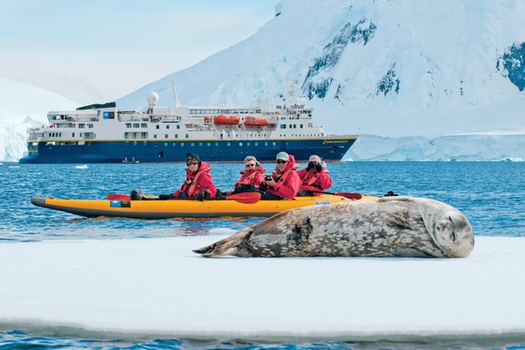 Lindblad Expeditions cruise ship National Geographic Explorer in Antarctica