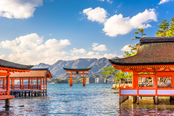 Floating shrine in Miyajima, Japan