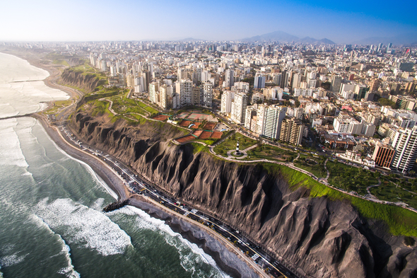 Miraflores cliffs in Lima, Peru