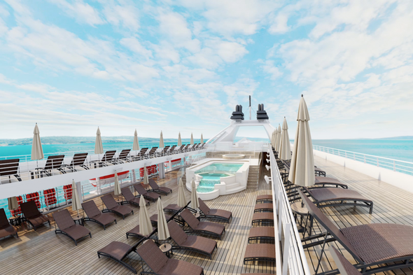 Rendering of the infinity pool deck after Windstar's 2020 refurbishment programme