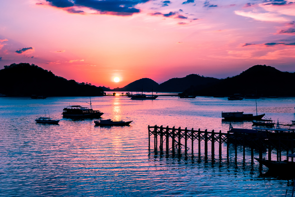 Sunset over Flores island, Indonesia