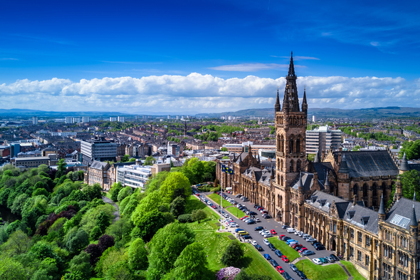 Aerial view of Glasgow, Scotland