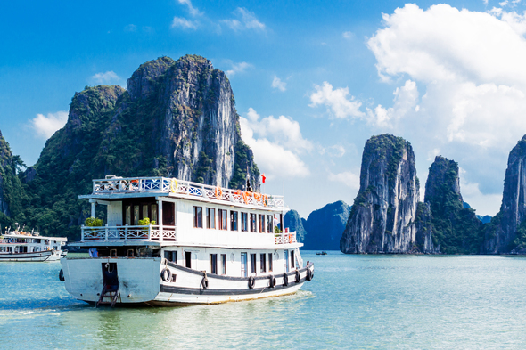 Junk boat in Ha Long Bay, Vietnam