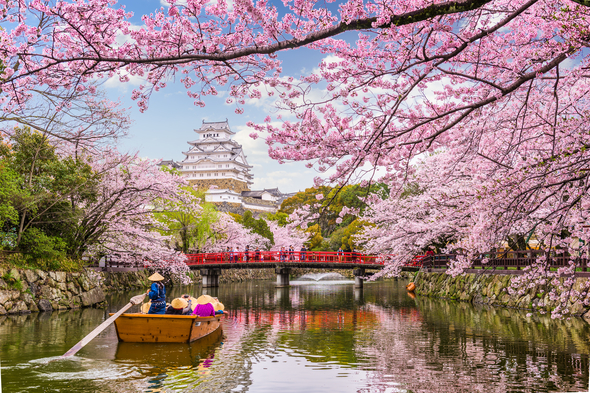 Himeji Castle in Japan, one of the best garden cruise destinations