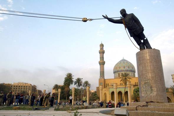 Saddam Hussein's statue is toppled in Baghdad, Iraq