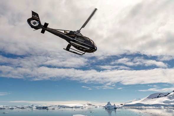 Scenic Eclipse helicopter flight over Antarctica