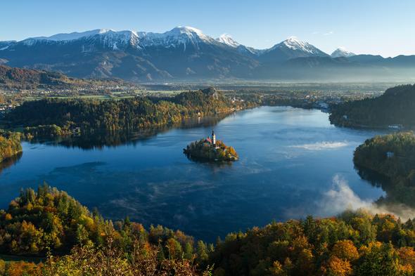 Lake Bled, Slovenia, one of the many lakes you can combine with a river cruise holiday