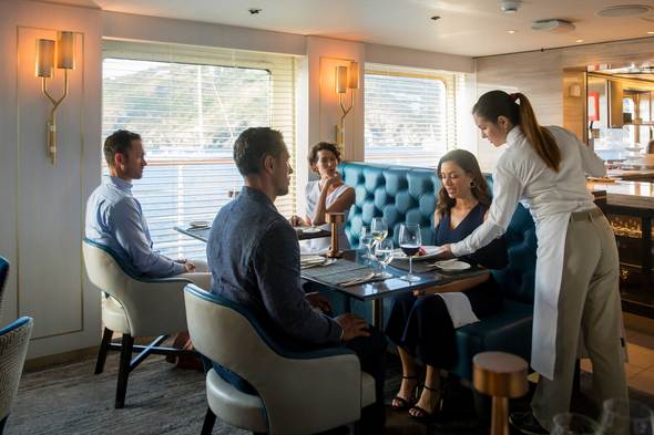 Dining on board Crystal Esprit