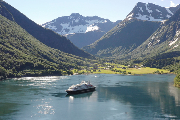 SeaDream Yacht Club cruising the Norwegian Fjords in 2020