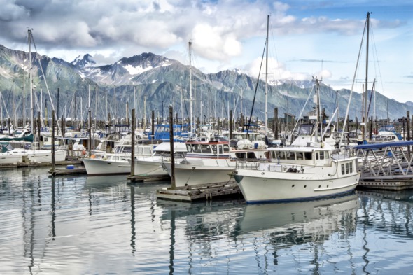 Boats in Seward harbour, Alaska