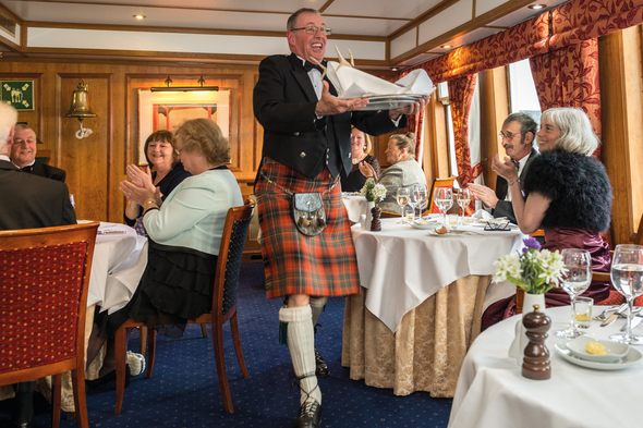 Gala dinner on Hebridean Island Cruises