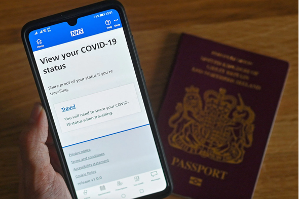 NHS app showing proof of Covid-19 vaccination status