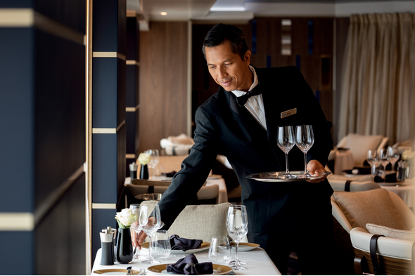 Open seating dining on Regent - read our guide to luxury cruise ship terminology if you're not sure what that means!