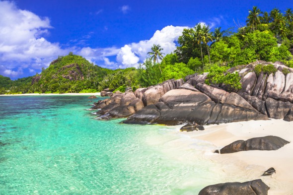 Boulders on the beach, Mahé