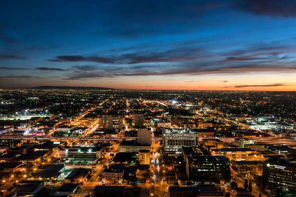 Los Angeles at night, California, USA