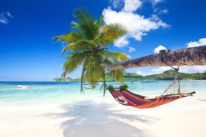 Hammock on the beach in Mahé, Seychelles