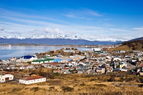 Aerial view of Ushuaia, Argentina