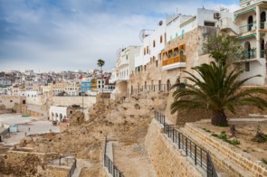 Ancient walls and houses in Tangier, Morocco