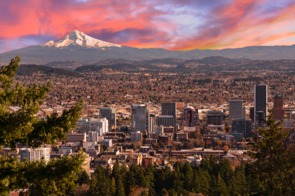 Sunrise over Portland, Oregon