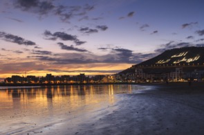 Sunset over Agadir beach, Morocco