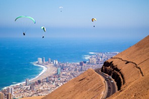 Paragliders over Iquique, Chile