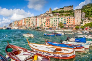 Fishing boats in Portovenere harbour, Italy