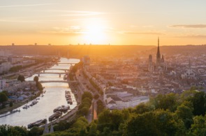 Sunset over Rouen, France