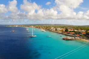 Aerial view of Kralendijk, Bonaire