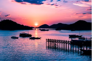 Sunset over Flores island, Indonesia