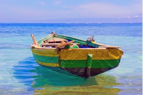 Old fishing boat in Labadee, Haiti
