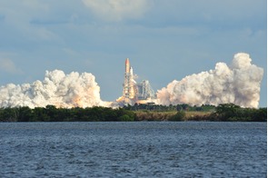 Space shuttle launch in Cape Canaveral, USA