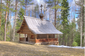 Old wooden church near Arkhangelsk, Russia