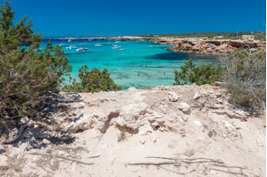 Cala Saona beach on Formentera, Spain