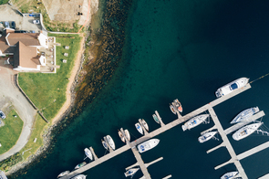 Aerial view of Craobh Haven, Scotland