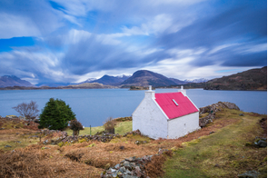 Cottage in Shieldaig on Loch Torridon, Scotland