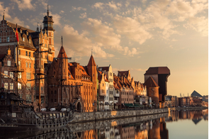 Motlawa river in Gdansk, Poland