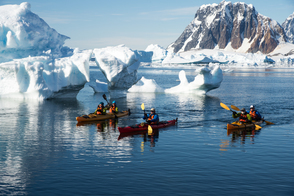Aurora Expeditions - Greg Mortimer - Kayaking in Antarctica
