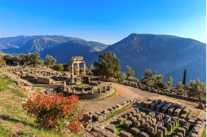 Temple at ancient Delphi, Greece
